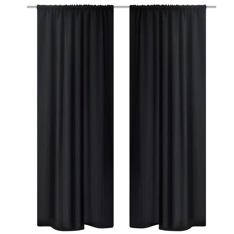 2 pcs White Energy-saving Blackout Curtains Double Layer 140 x 245 cm