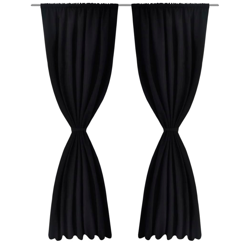 2 pcs White Energy-saving Blackout Curtains Double Layer 140 x 245 cm