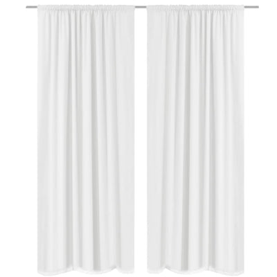 2 pcs White Energy-saving Blackout Curtains Double Layer 140 x 245 cm