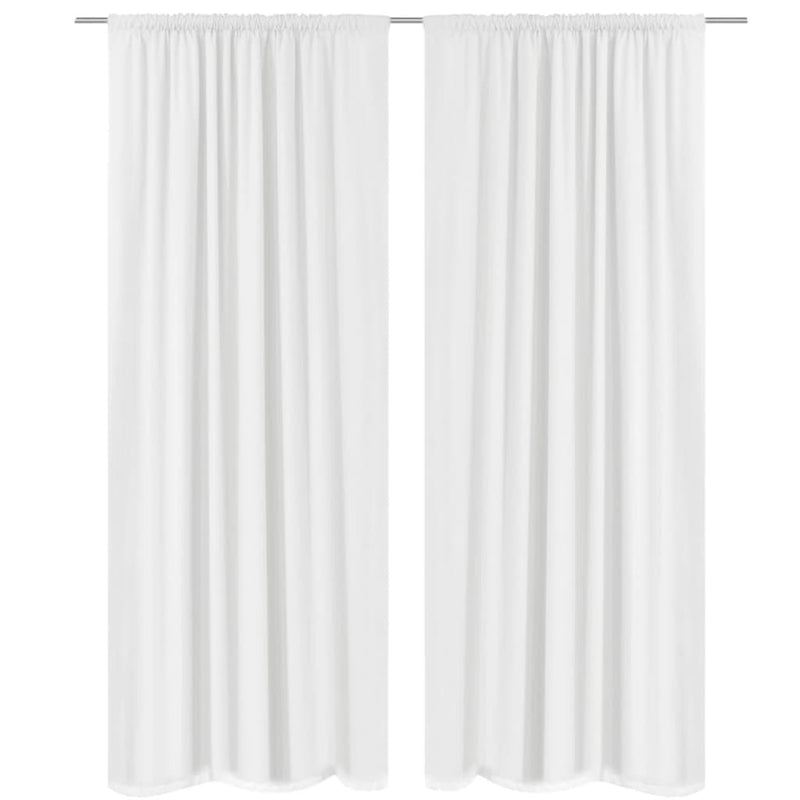 2 pcs White Energy-saving Blackout Curtains Double Layer 140 x 245 cm