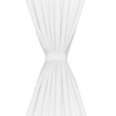 2 pcs White Energy-saving Blackout Curtains Double Layer 140 x 245 cm