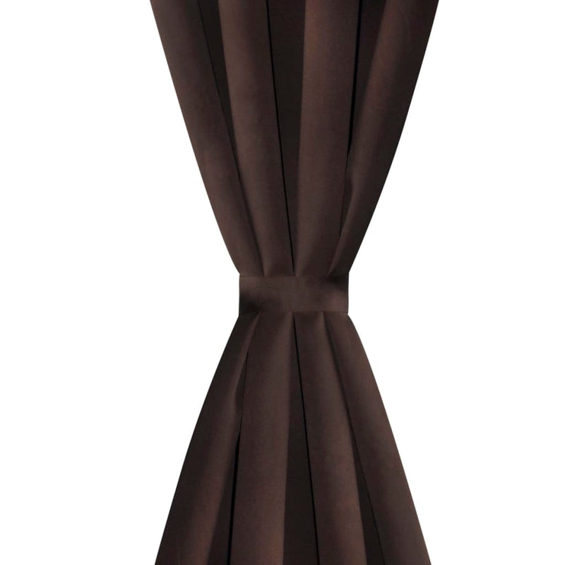 2 pcs Black Blackout Curtains with Metal Rings 135 x 245 cm