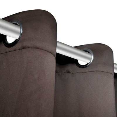 2 pcs Black Blackout Curtains with Metal Rings 135 x 245 cm