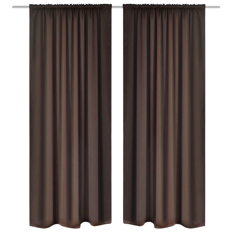 vidaXL Blackout Curtains 2 pcs Slot-Headed 135 x 245 cm Brown