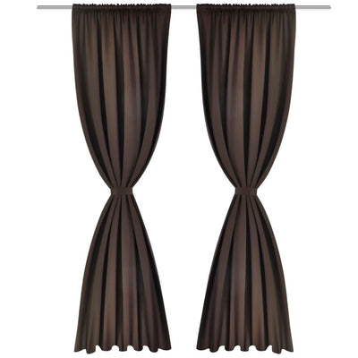 vidaXL Blackout Curtains 2 pcs Slot-Headed 135 x 245 cm Brown