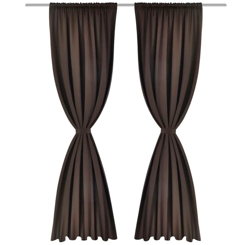 vidaXL Blackout Curtains 2 pcs Slot-Headed 135 x 245 cm Brown