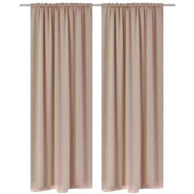 vidaXL Blackout Curtains 2 pcs Slot-Headed 135 x 245 cm Brown