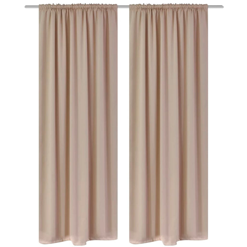 vidaXL Blackout Curtains 2 pcs Slot-Headed 135 x 245 cm Brown
