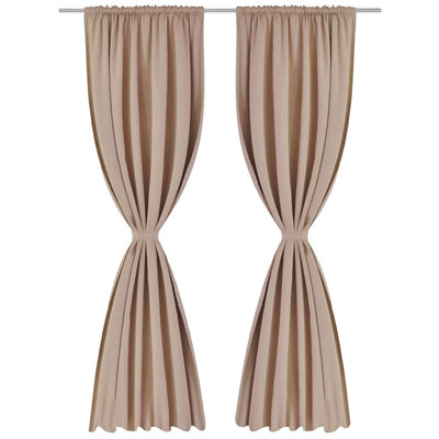 vidaXL Blackout Curtains 2 pcs Slot-Headed 135 x 245 cm Brown