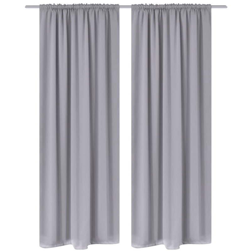 vidaXL Blackout Curtains 2 pcs Slot-Headed 135 x 245 cm Brown