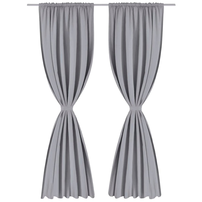 vidaXL Blackout Curtains 2 pcs Slot-Headed 135 x 245 cm Brown