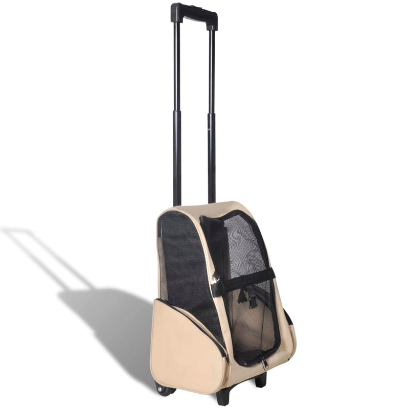vidaXL Multipurpose Pet Trolley Beige Foldable