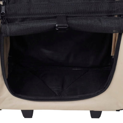 vidaXL Multipurpose Pet Trolley Beige Foldable