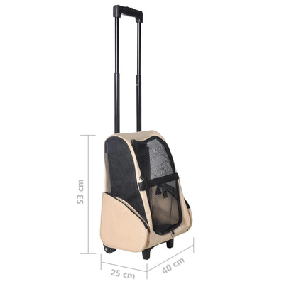 vidaXL Multipurpose Pet Trolley Beige Foldable