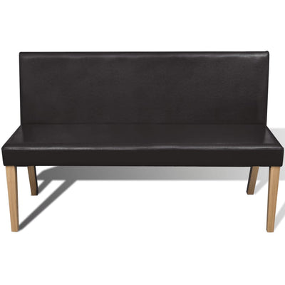 vidaXL Bench 139.5 cm Dark Brown Faux Leather