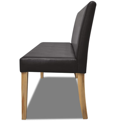 vidaXL Bench 139.5 cm Dark Brown Faux Leather