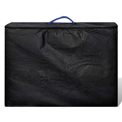 vidaXL Black Foldable Massage Table 2 Zones with Wooden Frame