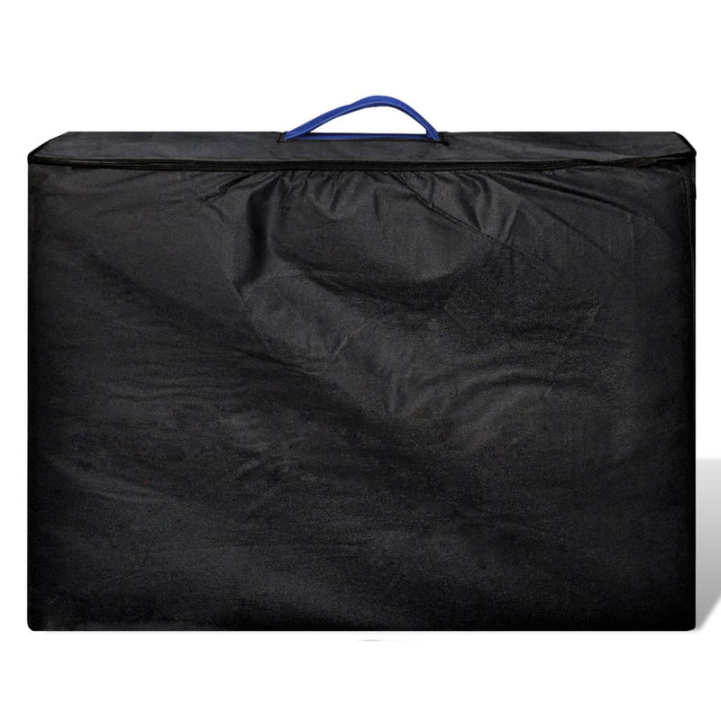 vidaXL Black Foldable Massage Table 2 Zones with Wooden Frame