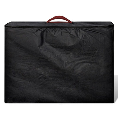 vidaXL Black Foldable Massage Table 2 Zones with Wooden Frame