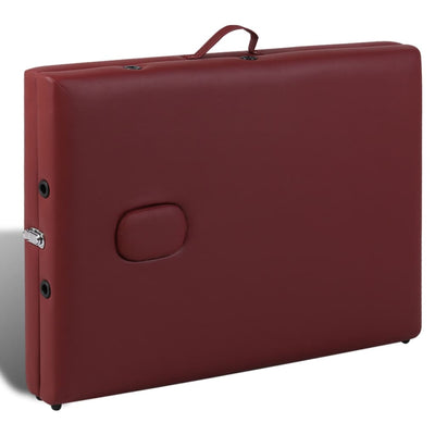 vidaXL Black Foldable Massage Table 2 Zones with Wooden Frame