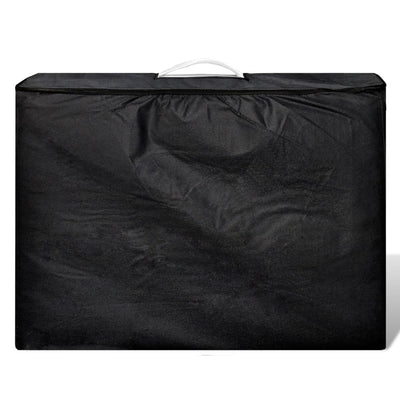 vidaXL Black Foldable Massage Table 2 Zones with Wooden Frame