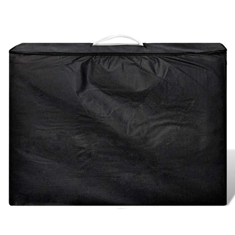 vidaXL Black Foldable Massage Table 2 Zones with Wooden Frame