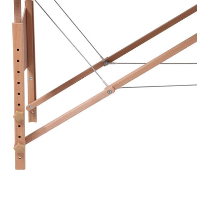 vidaXL Black Foldable Massage Table 2 Zones with Wooden Frame