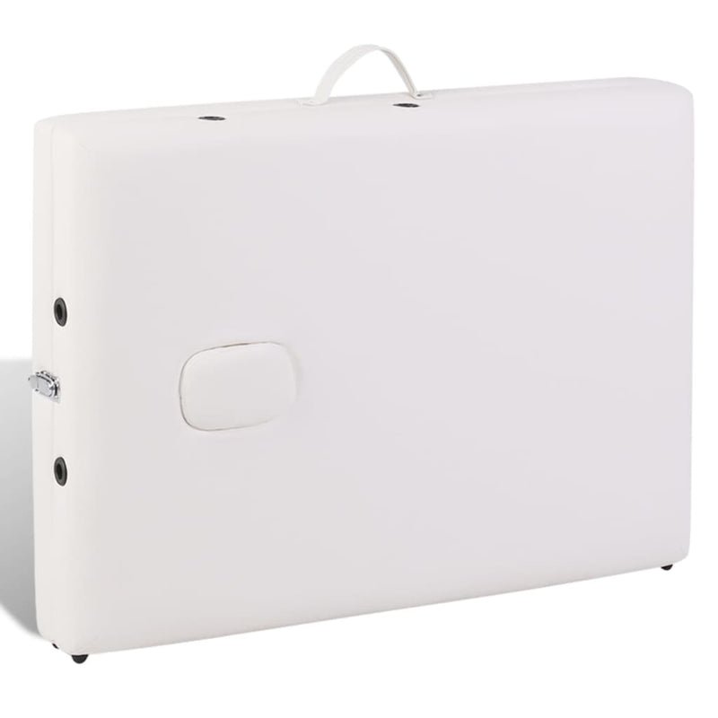 vidaXL Black Foldable Massage Table 2 Zones with Wooden Frame