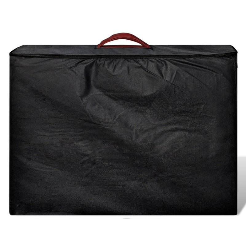vidaXL Black Foldable Massage Table 3 Zones with Wooden Frame