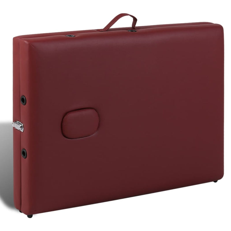 vidaXL Black Foldable Massage Table 3 Zones with Wooden Frame