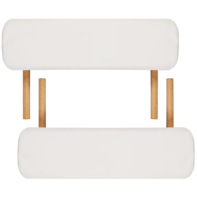 vidaXL Black Foldable Massage Table 3 Zones with Wooden Frame