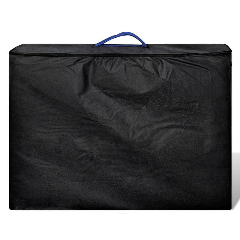 vidaXL Black Foldable Massage Table 2 Zones with Aluminium Frame