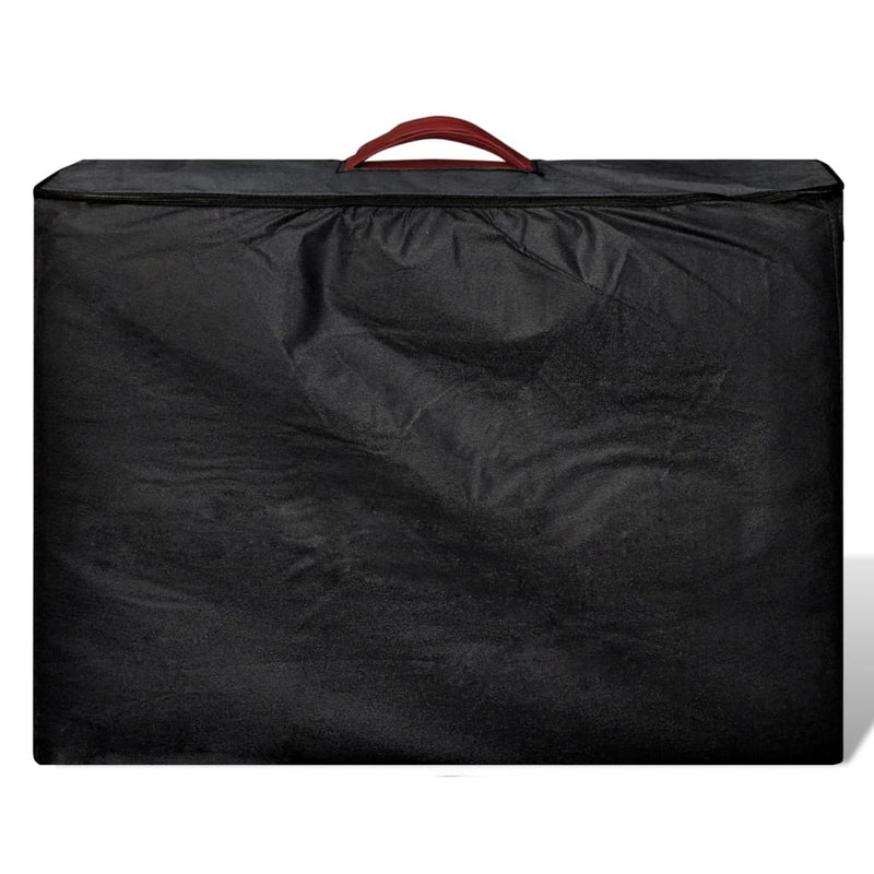 vidaXL Black Foldable Massage Table 2 Zones with Aluminium Frame