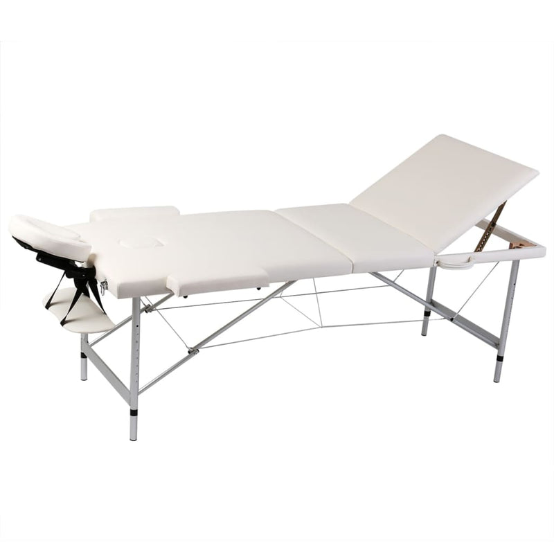 Black Foldable Massage Table 3 Zones with Aluminium Frame