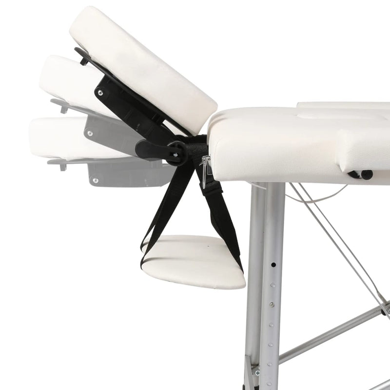 Black Foldable Massage Table 3 Zones with Aluminium Frame
