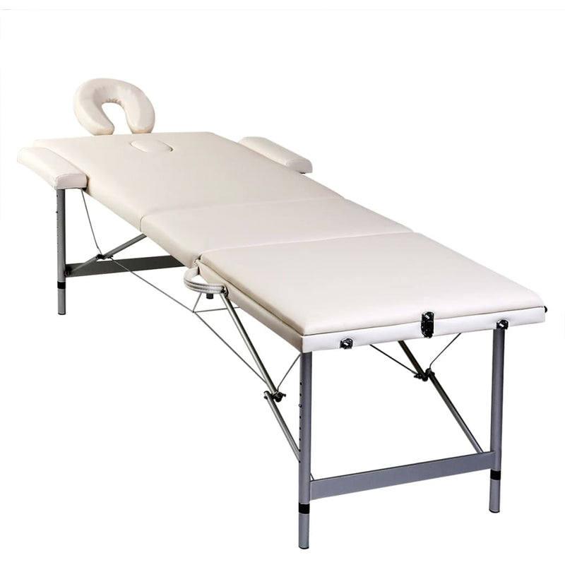 Black Foldable Massage Table 3 Zones with Aluminium Frame