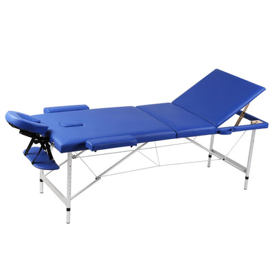 Black Foldable Massage Table 3 Zones with Aluminium Frame