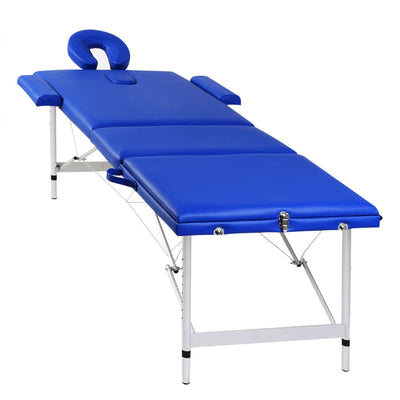 Black Foldable Massage Table 3 Zones with Aluminium Frame