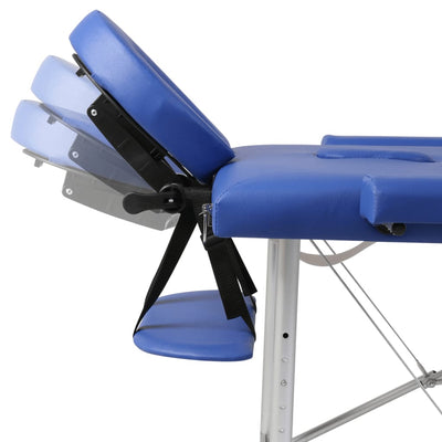 Black Foldable Massage Table 3 Zones with Aluminium Frame