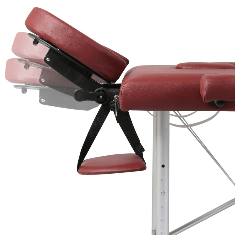 Black Foldable Massage Table 3 Zones with Aluminium Frame