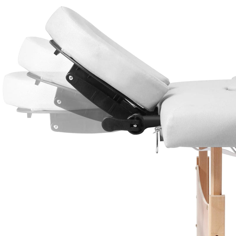 vidaXL Black Foldable Massage Table 4 Zones with Wooden Frame