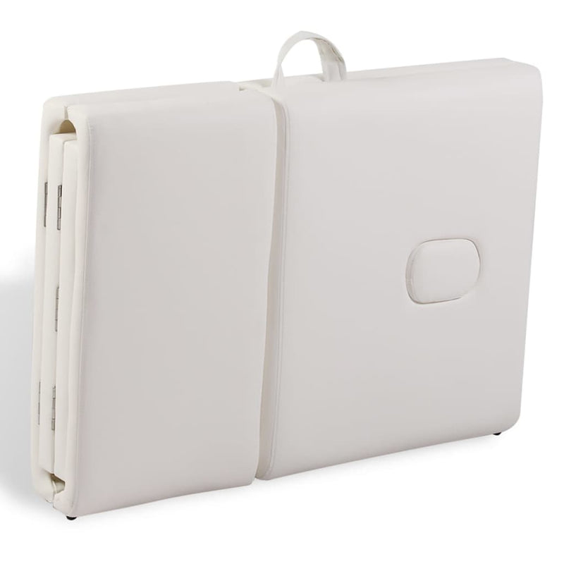 vidaXL Black Foldable Massage Table 4 Zones with Wooden Frame