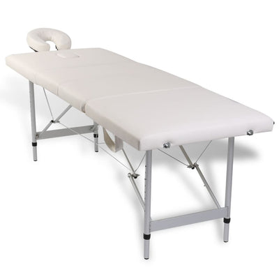 vidaXL Black Foldable Massage Table 4 Zones with Aluminium Frame
