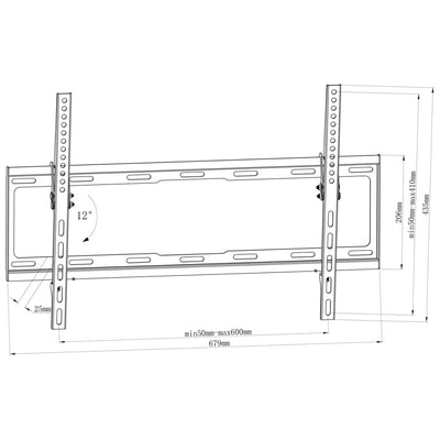 Tilt Wall Mounted TV Bracket 600 x 400 mm 32" - 70"
