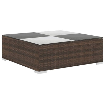 vidaXL 6 Piece Garden Lounge Set with Cushions Poly Rattan Black