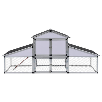 vidaXL Chicken Coop with Runs and 1 Nest Box Aluminium