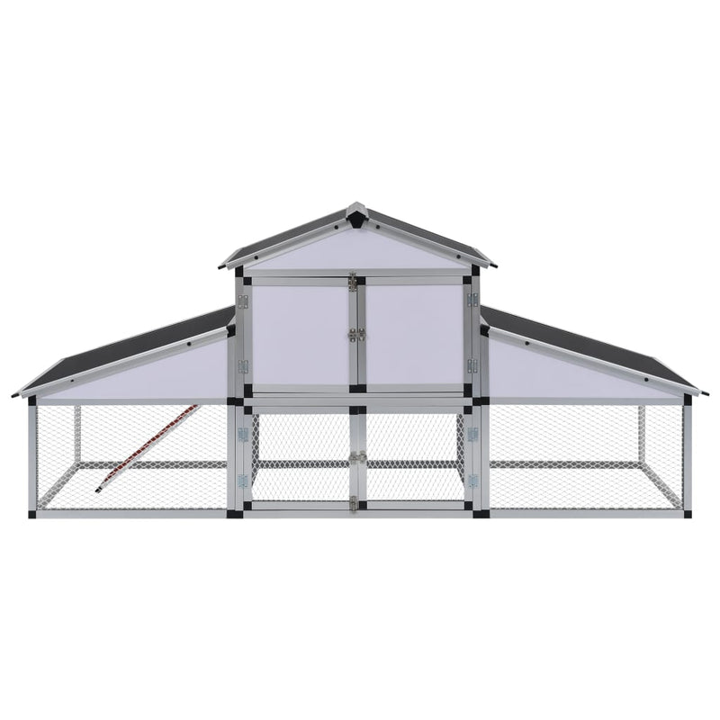 vidaXL Chicken Coop with Runs and 1 Nest Box Aluminium
