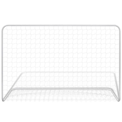vidaXL Football Goal with Net 182x61x122 cm Steel White