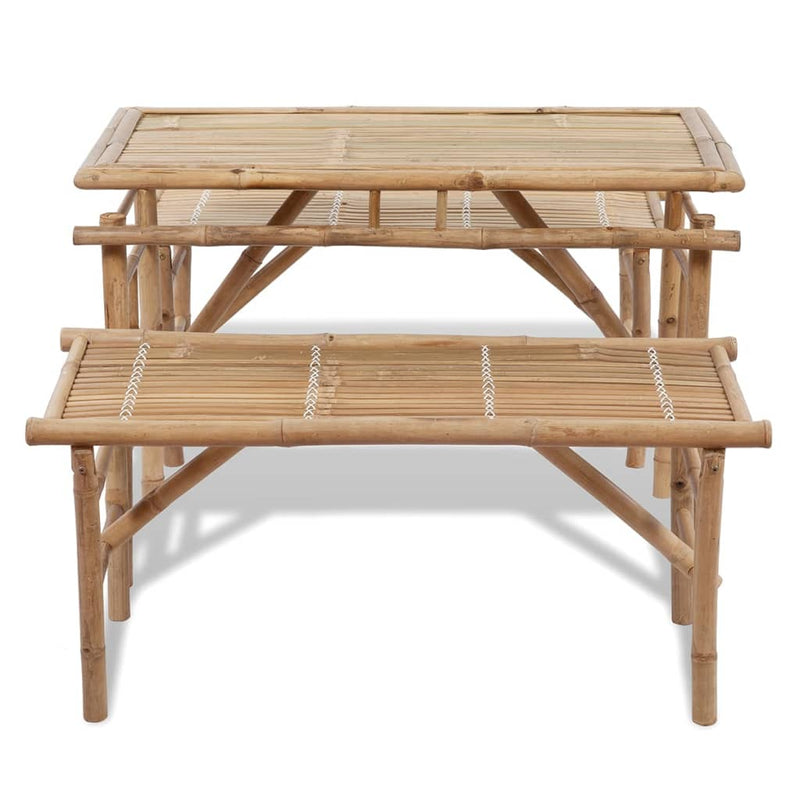 vidaXL Beer Table with 2 Benches 100 cm Bamboo