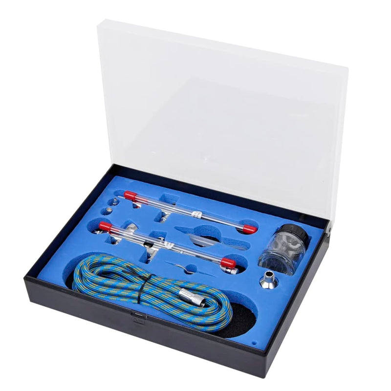 vidaXL Airbrush Set with 2 Spray Guns